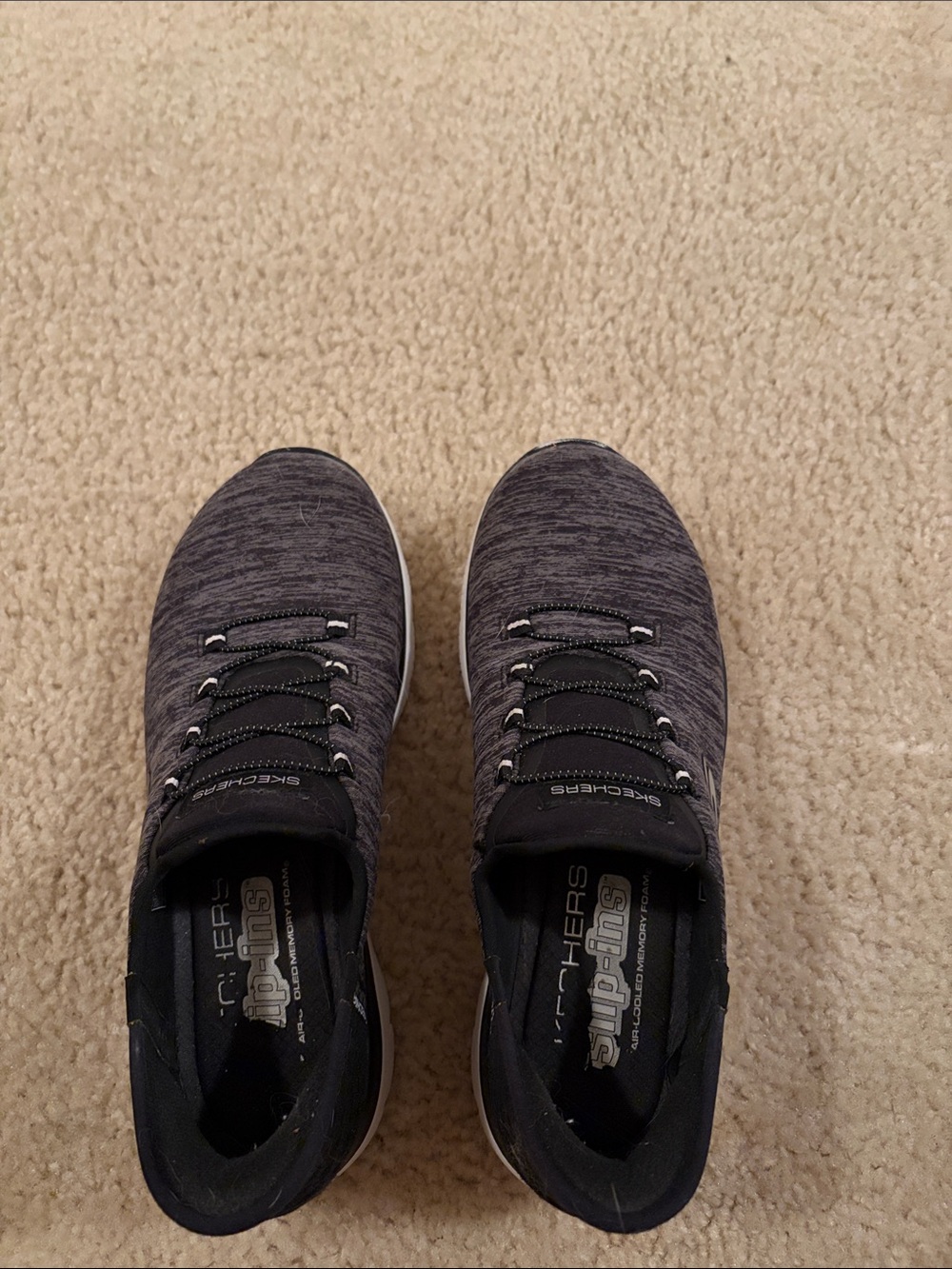 Skechers Women's Black and Gray Slip-On Athletic Sneakers